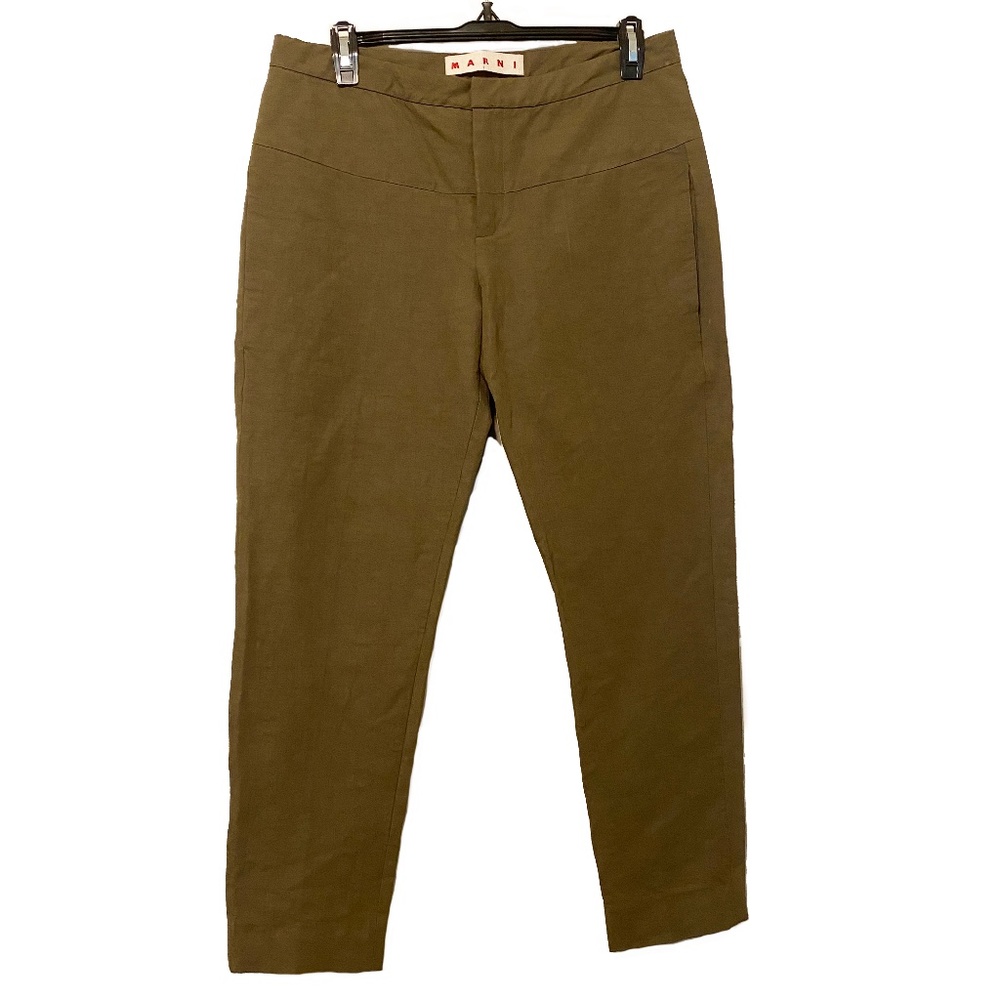 MARNI Slim Fit Olive Green Pant